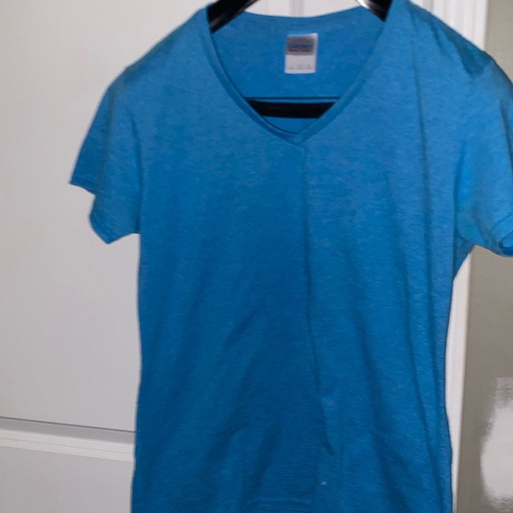 Gildan T shirt V Neck Teal